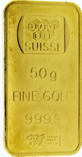 Gold bar 50 Grams - Pure gold 999.9 - Click Image to Close