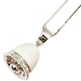 A White Opal and diamond pendant with an 18ct chain.