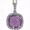 18K Amethyst Pendant set with Brilliant Cut Diamonds. 18K Amethyst Pendant set with Brilliant Cut Diamonds.