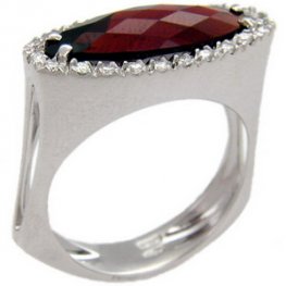 Marquise Garnet and Diamond ring