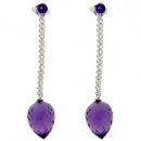 18k White Gold Amethyst and Diamond Earrings 18k White Gold Amethyst and Diamond Earrings