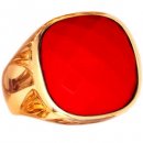 A Designer 18ct Yellow Gold Coral Cocktail Ring. A Designer 18ct Yellow Gold Coral Cocktail Ring.