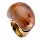A dynamic 18ct gold Designer Rutilated Quartz Ring. A dynamic 18ct gold Designer Rutilated Quartz Ring.