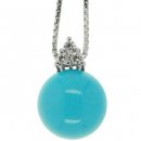 18k Turquoise and Diamond Pendant with an 18ct gold chain. 750. 18k Turquoise and Diamond Pendant with an 18ct gold chain. 750.
