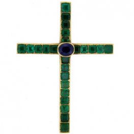 Vintage Emerald and Sapphire cross