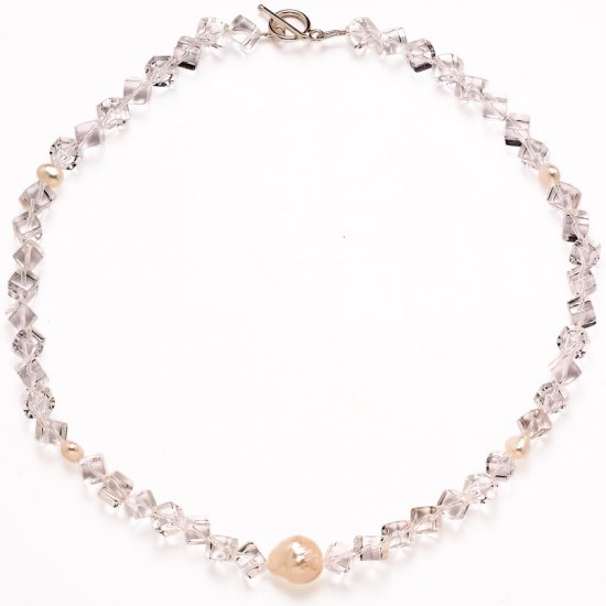 Rock Crystal and Pearl Necklace