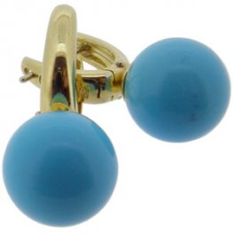 Turquoise Earrings 18ct yellow gold