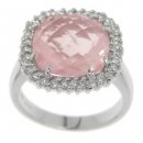 18 carat White Gold. Rose Quartz and Diamond Ring. 18 carat White Gold. Rose Quartz and Diamond Ring.
