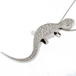 Diamond set Lizard pendant