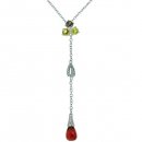 18K Exhilarating Diamond and Multi-Gem Pendant. 18K Exhilarating Diamond and Multi-Gem Pendant.