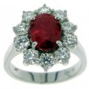 A Diamond and Ruby Cluster ring. 18ct White Gold. A Diamond and Ruby Cluster ring. 18ct White Gold.