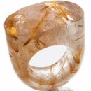 Oval Briolette Faceted Rutilated Quartz Ring Oval Briolette Faceted Rutilated Quartz Ring