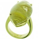 A Rutilated Quartz solitaire Dress Ring. 18 carat Yellow Gold. A Rutilated Quartz solitaire Dress Ring. 18 carat Yellow Gold.