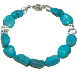 Turquoise and Rock Crystal necklace