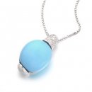 18K White Gold Pave Diamond and Turquoise Pendant. 18K White Gold Pave Diamond and Turquoise Pendant.
