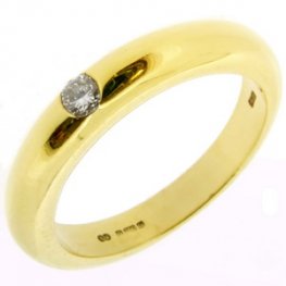 Brilliant Cut Diamond Single Stone Ring 0.10cts 18kt Yellow Gold