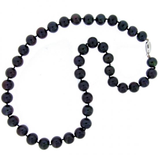 Black pearl necklace - Click Image to Close