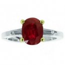 18k Ruby Solitaire ring with Baguette Diamond shoulders. 18k Ruby Solitaire ring with Baguette Diamond shoulders.