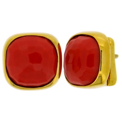 Coral stud earrings - Click Image to Close