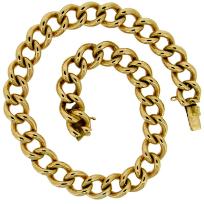 Victorian Yellow Gold Curb Link Bracelet - 34.5g