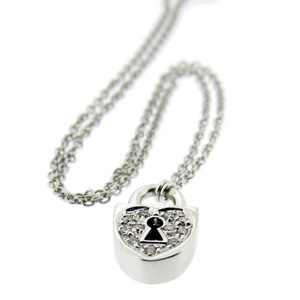 18k gold Diamond Locket Pendant and chain. 18ct white gold - Click Image to Close