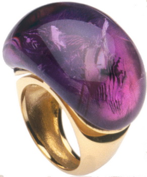 18k large Amethyst Cocktail Ring Babol - Click Image to Close