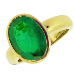 Handmade Emerald Ring. A Stunning Oval Emerald solitaire Ring, - Click Image to Close