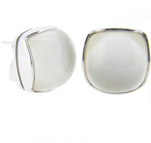 18ct White Gold Ialino Quartz Earrings- Gorgeous! - Click Image to Close