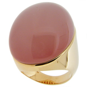 An Amazing Red Rose Quartz Single Stone Ring. 18ct Yellow Gold - Click Image to Close