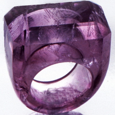 Faceted Emerald Cut Amethyst Ring