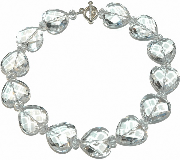 Rock Crystal heart briolette necklace - Click Image to Close