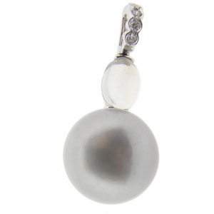 Designer Multi Gem Pendant with Moonstone, Pearl and Diamonds. - Click Image to Close