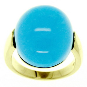 A Large Contemporary Turquoise Dress Ring. - Click Image to Close