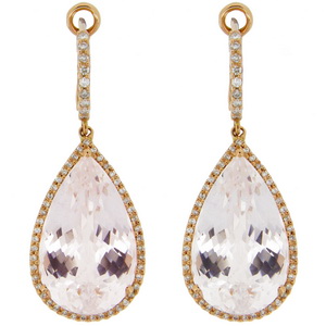 Enchanting Clear Topaz and Diamond Pendant Earrings. - Click Image to Close