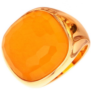 Designer Yellow Gold Citrine Cocktail Ring,