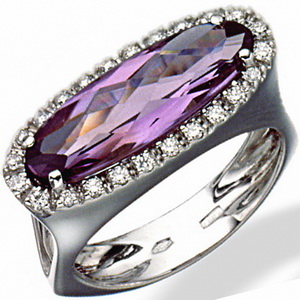 Amethyst and Diamond ring - Click Image to Close