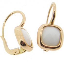 White Agate Single Stone Earrings - Briolette Cut