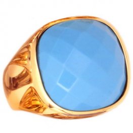 A contemporary turquoise Ring set in 18ct yellow Gold