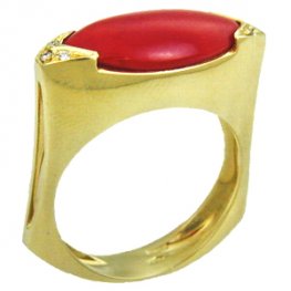 Coral Ring- Marquise Coral