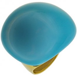 A stylish Turquoise Cocktail Ring. 18ct Yellow Gold.750