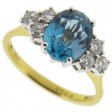 Blue Topaz and Diamond Single Stone Ring - 750/18CT