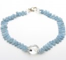 Aquamarine and Clear Quartz Necklace