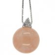 An 18ct Gold Pink Coral Pendant set with diamonds. (Lge)