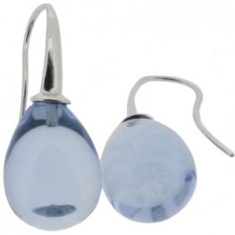 Hydrothermal Aquamarine & Gold Drop Earrings - 18ct White Gold