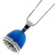 A Radiant Blue Agate and diamond Bell pendant. 18ct Gold.