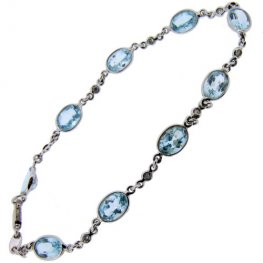 Blue Topaz and diamond bracelet