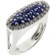 A Contemporary Blue Sapphire and Diamond cluster ring.