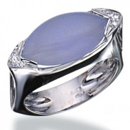 Blue chalcedony cocktail ring
