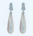 Dazzling pair of Mother of Pearl and Diamond Drop Earrings.