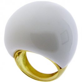 White Opal Yellow Gold 'Alma' Cocktail Ring